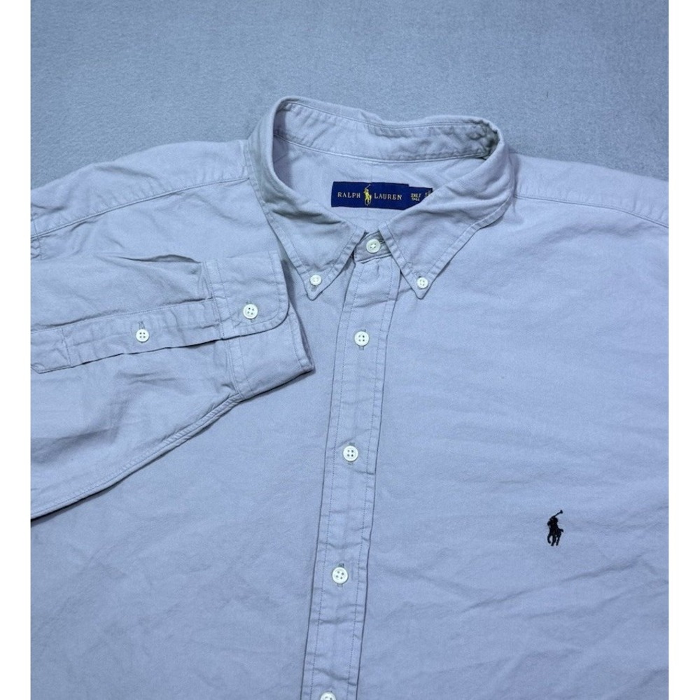 Ralph Lauren Button Shirt Mens 3XLT Gray Heavy Normcore Modern Dadcore USA